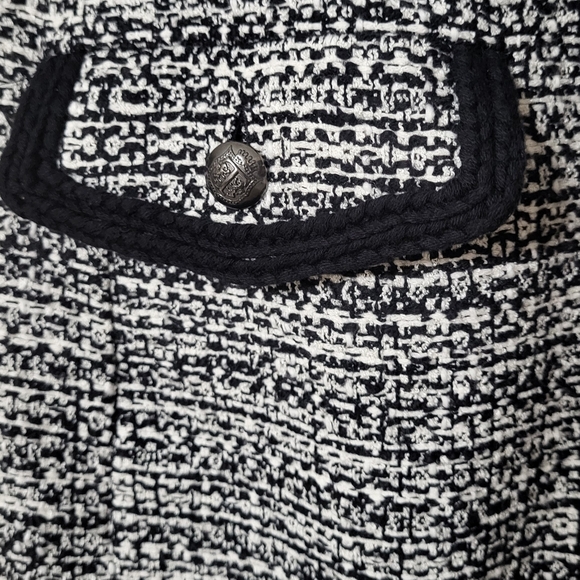 Talbots Textured Tweed Open Front Cardigan Jacket Black White Women's 1X Petite - Picture 8 of 12